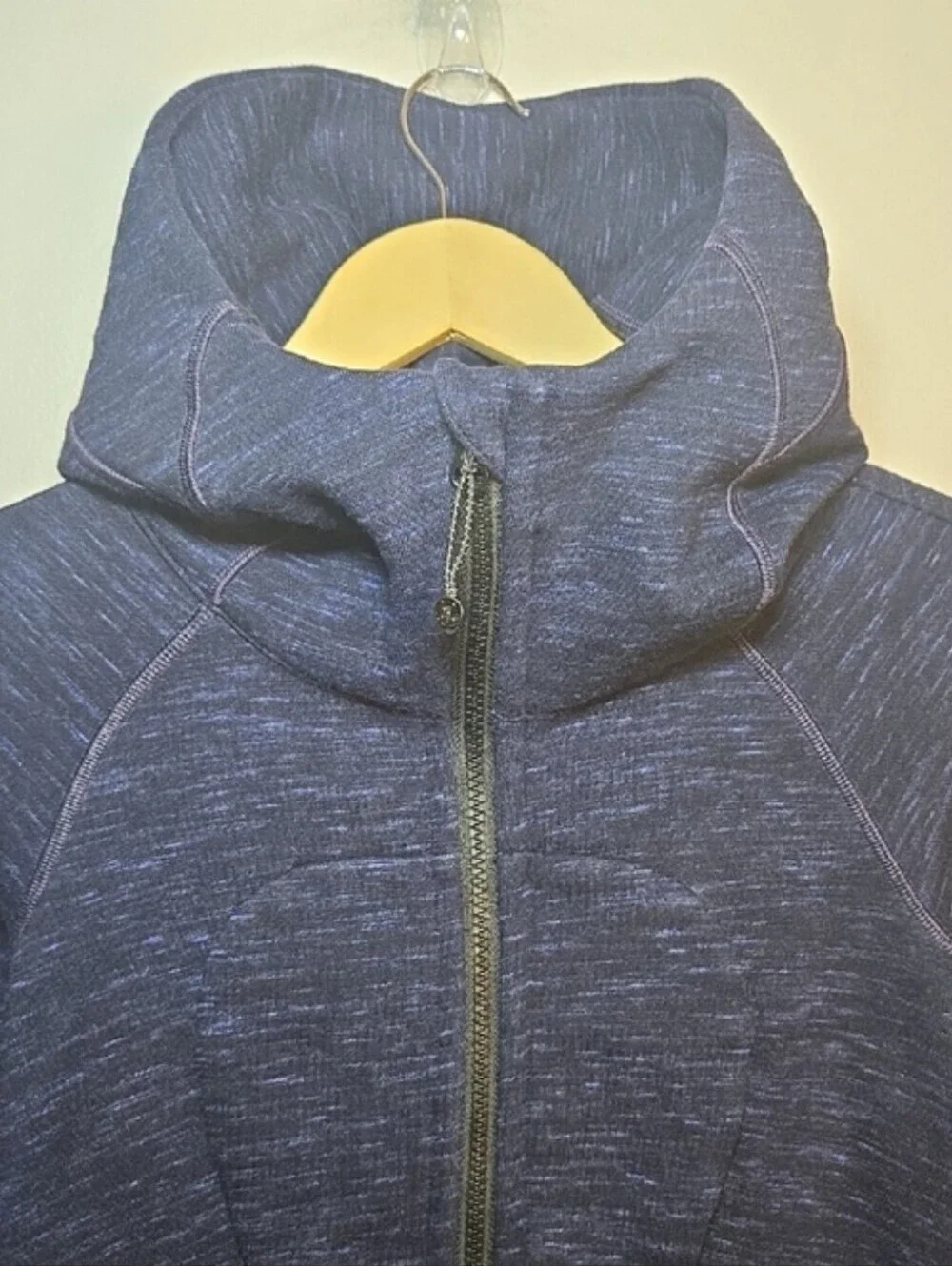 Lululemon Scuba Hoodie Womens Blue Heathered Full Zip Activewear Jacket